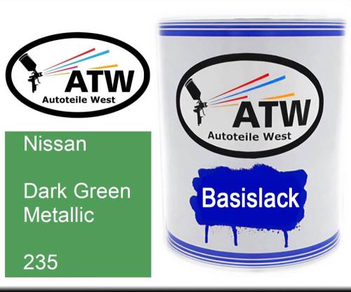 Nissan, Dark Green Metallic, 235: 1L Lackdose, von ATW Autoteile West.